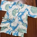 キッズ甚平★90センチ★水色ひまわり
