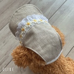 犬の帽子 小型犬用 リネンとレース(M･L)