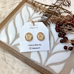 dry flower gold ＆ clear earring楕円/ドライフラワー  レジン
