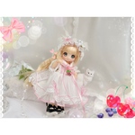 (ピンク)ピンクチェリーワンピース　【オビツ11 / ob11 / あまむす / お洋服　/ ドール服/ ハンドメイド/ 服/ オビツ11服 / シュガーカップス】