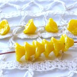 お花　薄い黄色オーロラ　チェコビーズ１０個