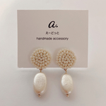 pierce／earring   ivory×oval perl