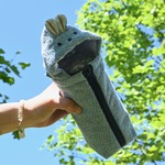 うさずきんちゃん　ペットボトルホルダー　500〜600ml対応　保冷生地　サックスグレー