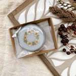 dryflower リースピルケース white & silver/ドライフラワー レジン