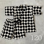 モノトーンドットの甚平 120cm【完成品】