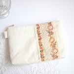 保冷ポーチ　インド刺繍リボン