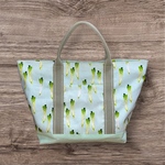  【ネギ】野菜柄シリーズトートバッグ（内外ポケット付き☺︎）