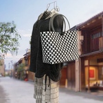 〘 受注販売 １ヶ月後納品 〙かごバッグ【A4サイズがスッポリ】black & white 底補強プラカゴ 