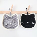 ☆ ２枚セット ＊ ねこ ＊ コースター  ＊ アクリルたわし