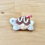 たこ焼きの亀さん刺繍ブローチ 