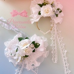 再販💍【即納】💍白い薔薇のカチューシャ&チョーカーセット🎀robe🎀ベルサイユ💖ウエディング💍👰💒撮影会　誕生日　