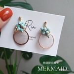ロングセラー作品!!つぶつぶターコイズ×シェル 爽やかピアス/イヤリング🩵初夏 痛くないイヤリング 夏 人気 キラキラ 揺れる