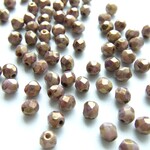 50個・4ｍｍ・ローズダストラスター・チェコビーズ・ファイヤーポリッシュ・24041286