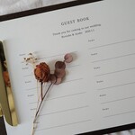 マーメイド紙 結婚式 芳名帳  ゲストブック 横 名前のみ【Guest bookシンプル】