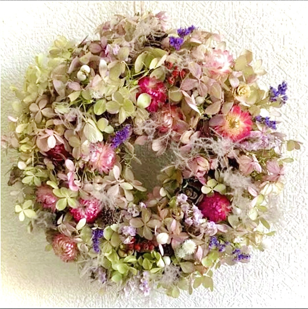 紫陽花リース 紫陽花 アジサイ ドライフラワーリース ミナヅキ