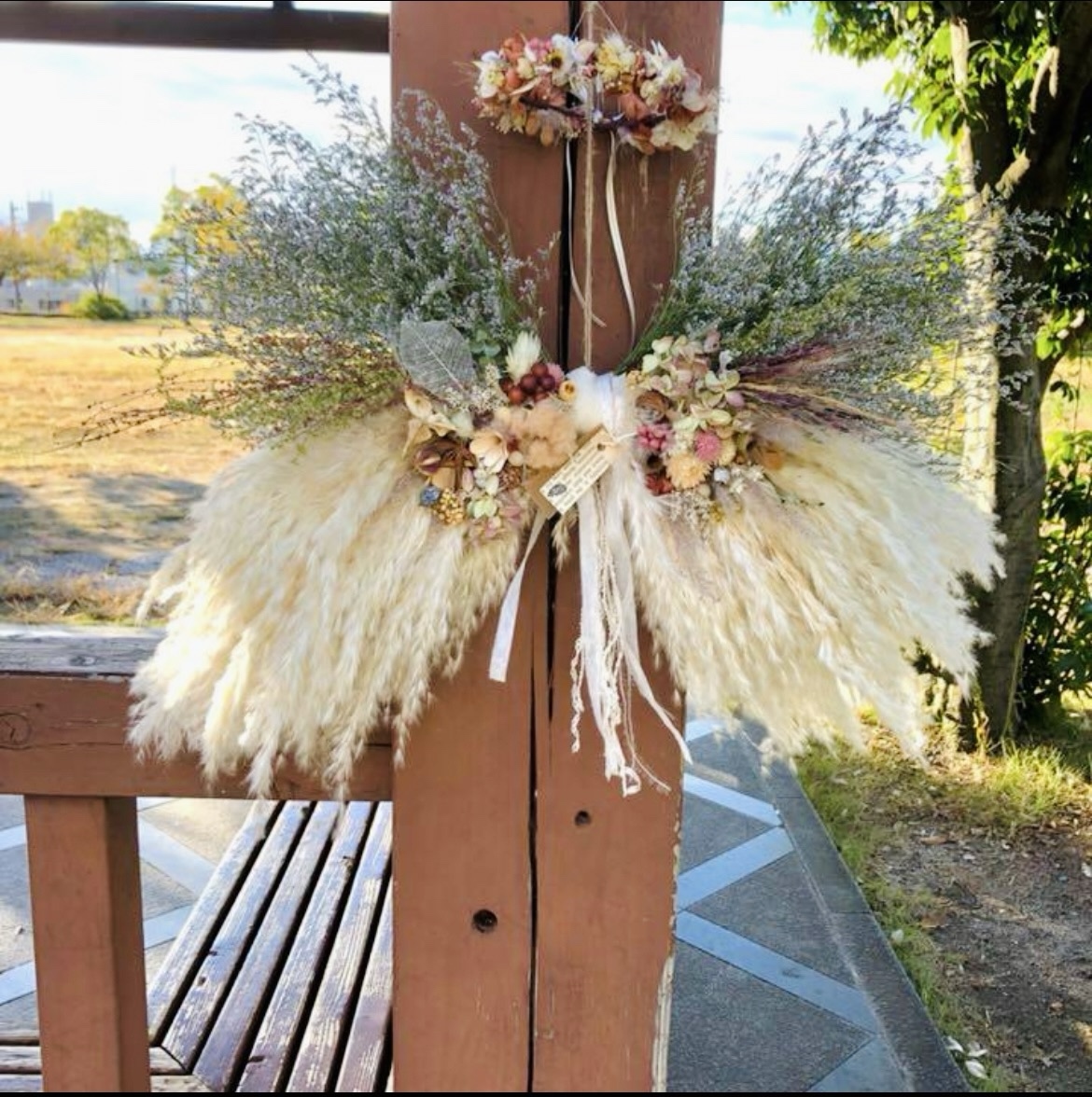 天使の羽 天使の輪っか スワッグ リース ブーケ エンジェル ANGEL