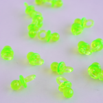 【10個】おしゃぶりのチャーム　約13mm ネオングリーン ☆ ネオンカラー