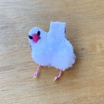 もふちり文鳥さんブローチ【B】