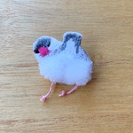 もふちり文鳥さんブローチ【D】