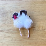 もふちり文鳥さんブローチ【F】