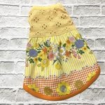 yellow girly&retro flowersノースリーブワンピース　Ｓ