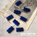 2個入)vintage parts navy plate beads