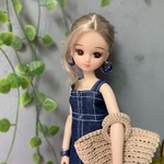 ⭐︎🆕デニムビスチェワンピース　ブルー　リカちゃん服　リカちゃんアウトフィット