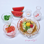 夏の楽しい夕涼み・ぶっかけうどんとスイカ