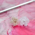 プチお花 樹脂イヤリング◇タティングレース