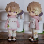 アイスピンク　パーカーとパンツのセット（ねんどろいどどーるオビツ11ボディ共有サイズ）