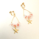 49%off☆SALE earring/チェリークオーツ マリンフープ