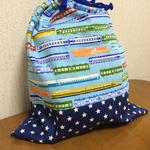 幼稚園 保育園 入園 入学 グッズ お着替え袋 電車柄×星