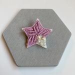ビーズ刺繍　星ブローチ　
