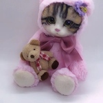 許可さん様専用　くまの着ぐるみ🧸　オーダーメイド🐱❤️　ぬいぐるみ　羊毛フェルト　テディキャット　cat  