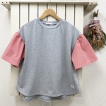 【感謝価格】シンプルな袖ギンガムチェック＊Tシャツ＊