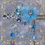 40-65cmドール対応 ヘアクリップ　Turquoise×Tanzanite