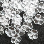 20個 21ｍｍ フラワービーズ クリア パンジー ビオラ 花 花びら 透明 立体 凹凸