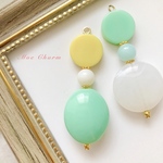Spring color／green✳︎yellow／アシメ／イヤリング