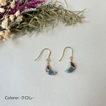 ポリクロームジャスパー 月 ピアス イヤリング サージカルステンレス