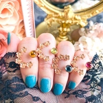 【夢想】ミュシャ　ピンクトルマリン　ロンドンブルートパーズ　ブランデーシトリン　ペリドット　絵画　モネ　ゴッホ　デザフェス　