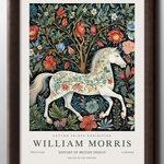 14846■ポスター　絵画　A3サイズ　『ウィリアム・モリス　馬　花　フラワー　ホース』　アート　イラスト　デザイン　上級マット紙採用　北欧