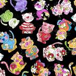 【廃版】USAコットン*ロラライハリス*Calico Cats toss黒