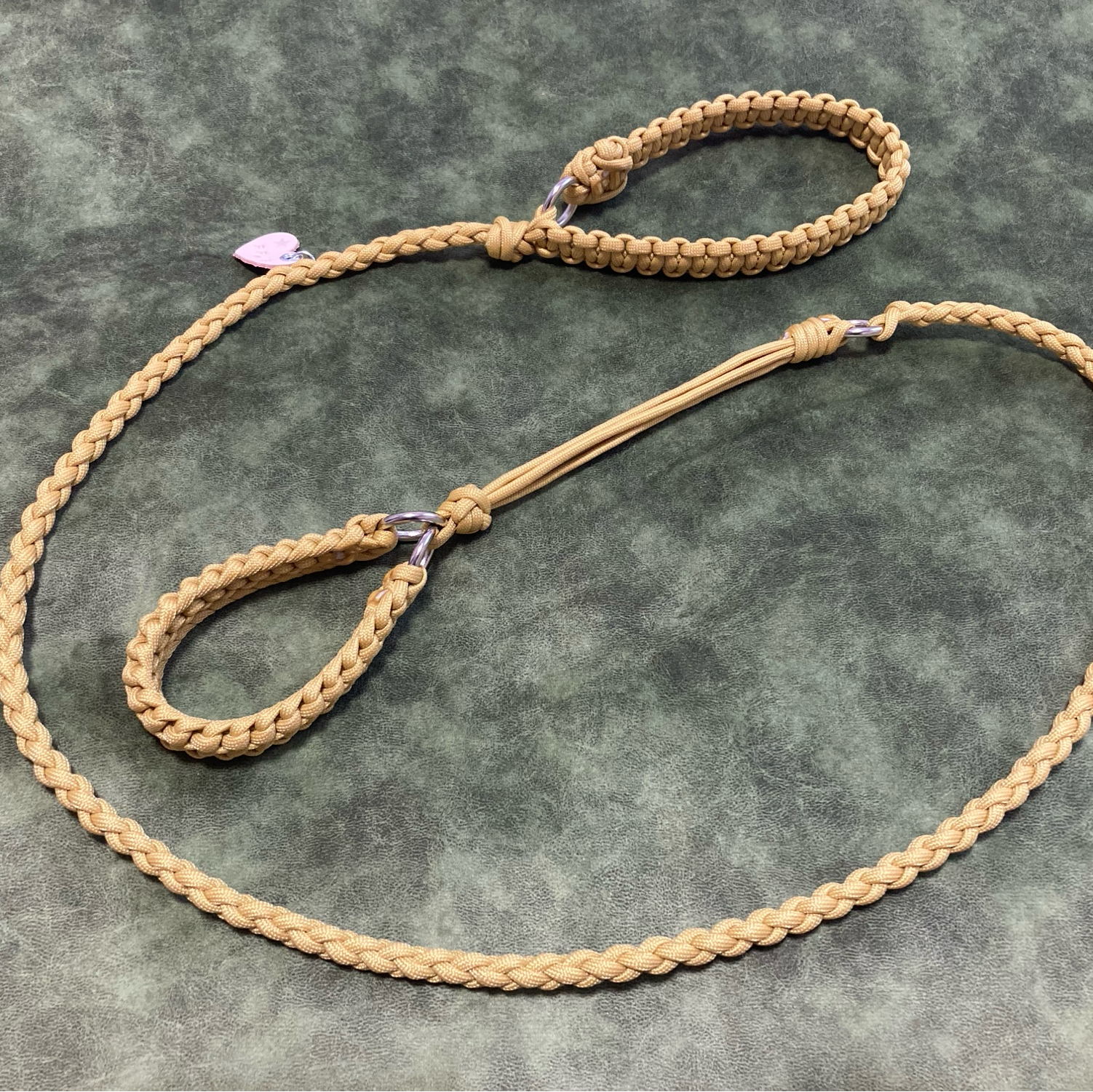 ✨pp.s一推し✨軽量一体型ハーフチョークリード（二つ編み）（マスタード）小型犬用