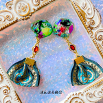 【人魚姫の洞窟🧜‍♀️🏰💕】 マーメイド 海 マリン インドリボン タッセル ボタニカル ドライフラワー  押し花 金属アレルギー対応 サージカルステンレス ピアス イヤリング可 大人かわいい 