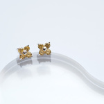Citrine フラワー ピアス シルバー925