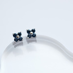::再販:: フルールフラワー 花 サファイア ピアス シルバー925