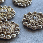 [5個セット] [実物のお色味と違う場合があります] インド刺繍リボン　花　インド刺繍　スパンコール　刺繍リボン　リボン　りぼん　※10月8日よりゆうパケットにて発送