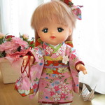 メルちゃんの着物セット*ピンクに桜