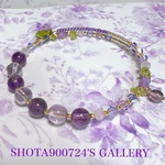 ［再販4］すみれ　シングル　ワイヤー　ブレスレット　#minne_new  #すみれ　#ラベンダーアメジスト　#アメジスト　#天然石　#フラワー