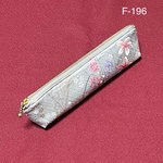 F-196着物リメイク　正絹　花　金銀彩　ペンケース